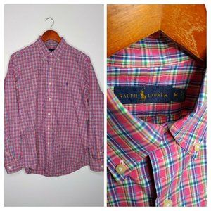 Ralph Lauren Men's Medium Long Sleeve Plaid Button Down Shirt